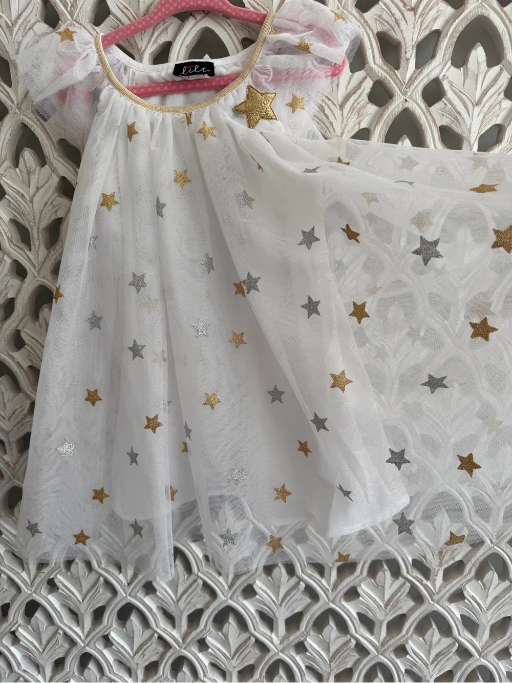 Lilt Girl's Star Print Tulle Dress, 2T